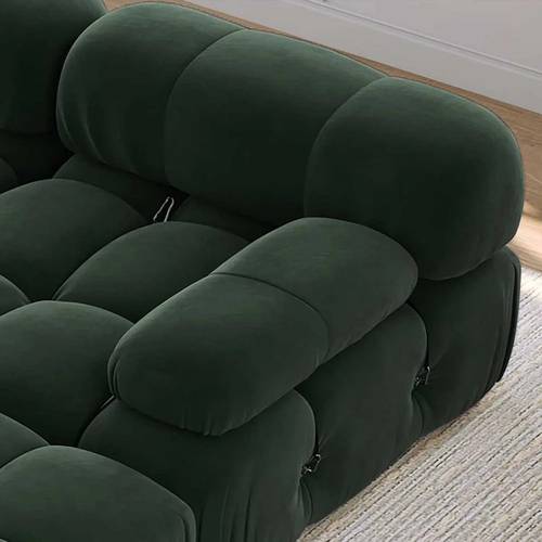كنب ركني زاوية يمين ويسار منخفض الارتفاع بابلز أخضر - Low Profile Bubbles Sectional Sofa, Left and Right Corner, Green