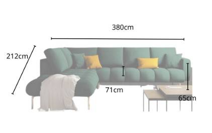 كنبة زيتي مخمل مع خشب سويدي - Swedish Wood Velvet Olive Sofa
