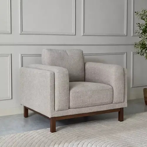 Fabric armchair - light beige