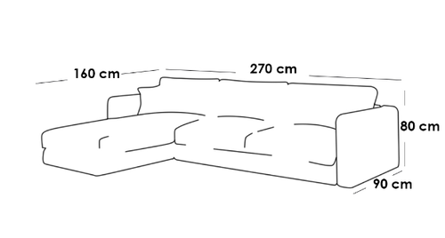 كنبة زاوية خشب سويدي و كتان - بني, Swedish Wood and Linen Corner Sofa - Brown