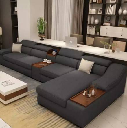 Linen Sofa Multicoloured with Swedish Wood - كنب كتان متعدد الألوان مع خشب سويدي

