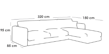 Corner Sofa - Swedish Wood - Black - كنبة زاوية - خشب سويدي - أسود
