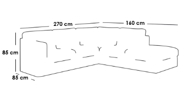 كنبة زاوية حرف L - رمادي - L-Shape Corner Sofa - Grey
