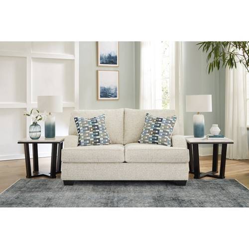 Two-Seater Faux Wood Sofa - Beige - أريكة بمقعدين خشب صناعي - بيج
