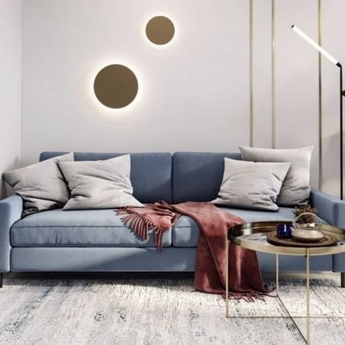 Three-Seat Sofa, Swedish Wood and Velvet - Blue - كنبة ثلاثة مقاعد خشب سويدي و مخمل - ازرق
