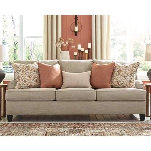 كنبة ثلاث مقاعد قماش - بيج - Beige Fabric Three-Seater Sofa
