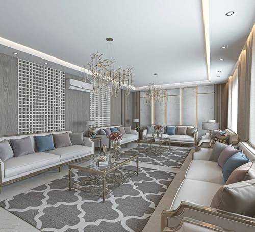 Luxury Elegance Classic Sofa Set 5 Pieces - طقم كنب كلاسيكي فاخر 5 قطع
