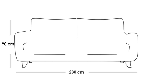 كنبة ثلاث مقاعد خشب سويدي وكتان - بيج - Three-Seat Sofa, Swedish Wood and Linen - Beige
