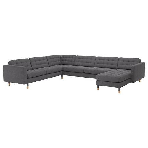 كنبة دائرية كتان و سويدي - رمادي - Linen and Suede Round Sofa - Grey

