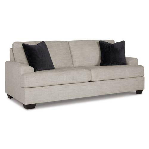 كنبة ثلاث مقاعد خشب صناعي وبوليستر - بيج - Faux Wood and Polyester Three-Seat Sofa - Beige
