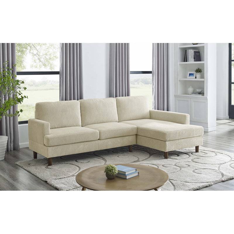 كنبة زاوية فاخرة - بيج - قماش مخمل - Luxurious Sectional Sofa - Beige Velvet Fabric 🛋️
