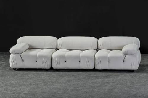 Modern L-Shape White Sectional Sofa - طقم كنب زاوية عصري أبيض
