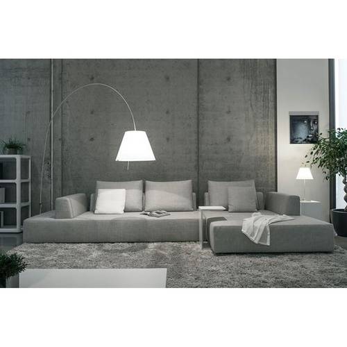 كنبة زاوية خشب سويدي وكتان - رمادي - Swedish Wood and Linen Sectional Sofa - Grey