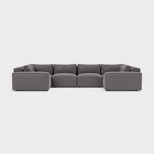 كنبة زاوية حرف U - رمادي, U-shaped Corner Sofa - Grey