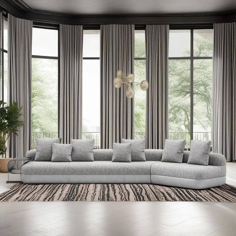 كنب ركني زاوية يمين بتصميم حرف L – أناقة وراحة في منزلك - L-Shaped Classic Corner Sofa Right Side - Elegance and Comfort for Your Home