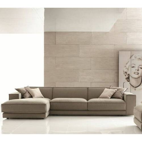 كنبة زاوية حرف L - بيج - L-Shape Corner Sofa - Beige
