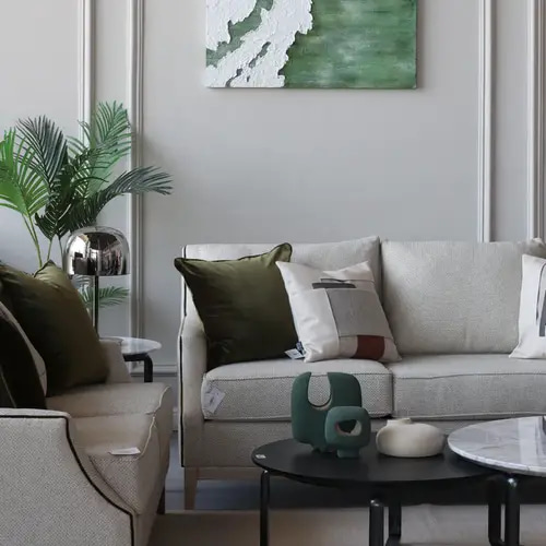 Modern 4-Piece Living Room Grid Sofa Set - طقم كنب جريد مودرن فاخر 4 قطع
