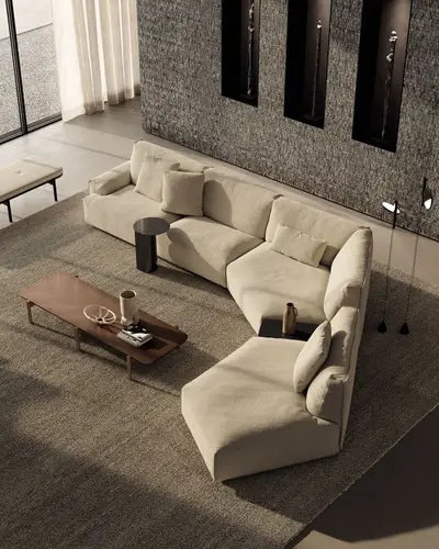 Alexa Curved Sectional Sofa - ركنة أليكسا المنحنية