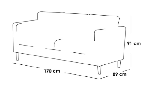 كنبة مقعدين خشب سويدي- أزرق - Swedish Wood Two Seater Sofa - Blue