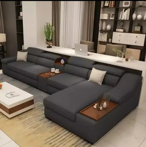 Luxury Dark Gray Corner Sofa - كنب زاوية فاخر رمادي غامق