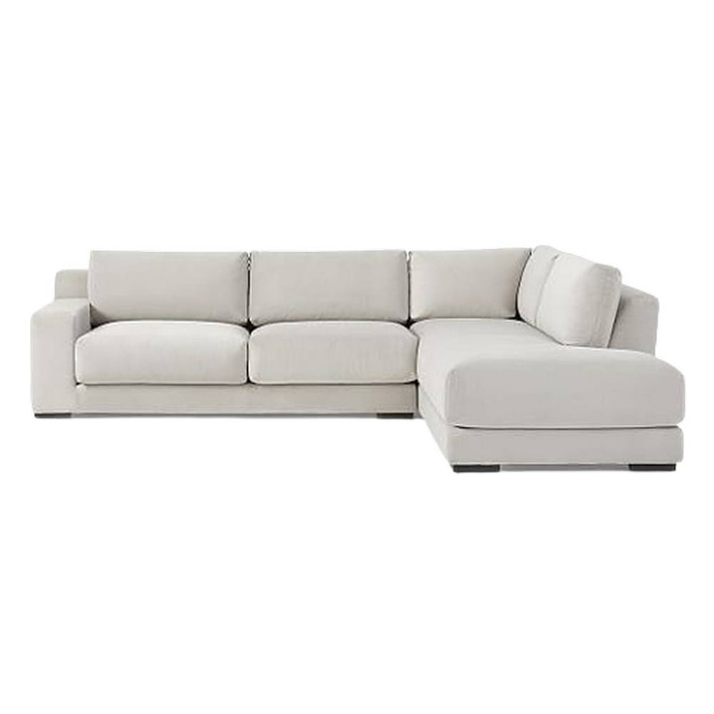 كنبة زاوية خشب سويدي وكتان - اوف وايت - Swedish wood and linen corner sofa - off-white
