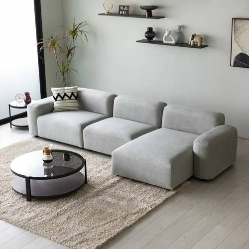 كنب زاوية حرف L ماستر - رمادي فاتح - Master L-Shape Corner Sofa - Light Grey
