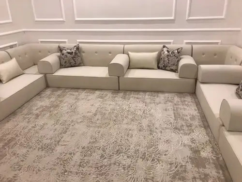 جلسة أرضية زاوية مودرن فاخرة  Luxury Modern Corner Floor Seating Set