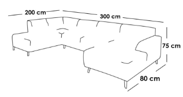 كنبة زاوية حرف L - رمادي - L-Shape Corner Sofa - Grey
