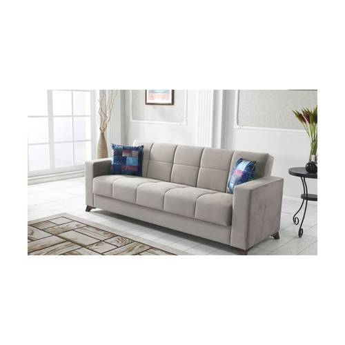 صوفا رمادية مخملية 🛋️