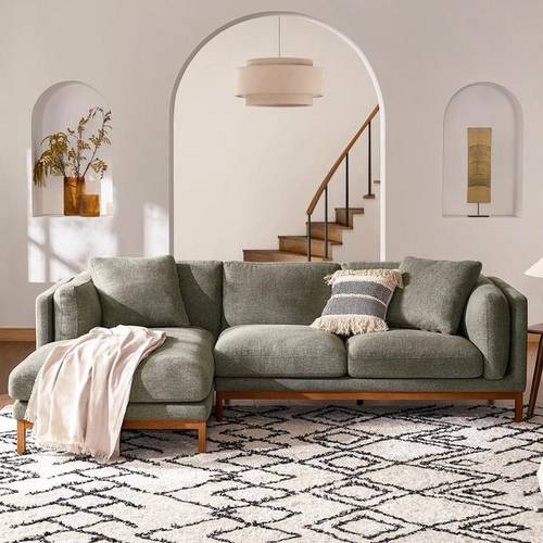كنب ركني زاوية على شكل L اريكة استرخاء قابلة للتقسيم - L-Shaped Sectional Sofa Convertible Couch
