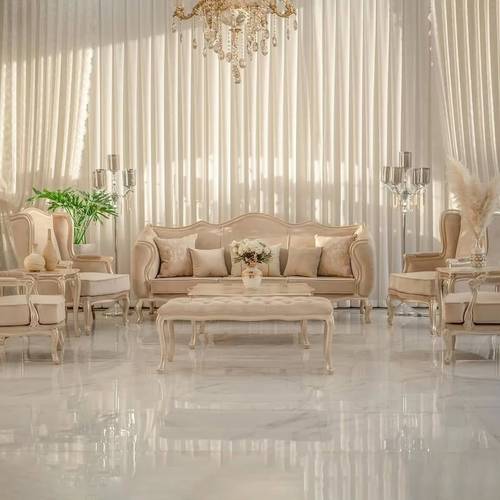 طقم كنب كلاسيك 6  قطع Luxury Classic Beige