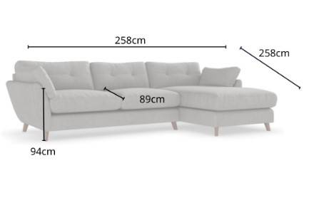 كنبة شانيل رمادي بخشب سويدي - Swedish Wood Gray Chanel Sofa