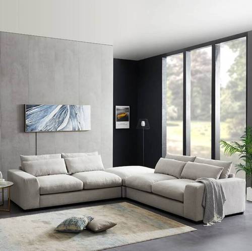 كنبة زاوية بتصميم عصري ومريح – أوف وايت - Modern and Comfortable Corner Sofa - Off White
