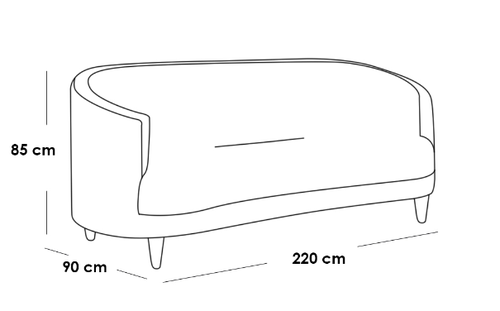 كنبة ثلاث مقاعد سويدي وبوكليه - بيج- Three-Seat Sofa - Swedish Boucle - White