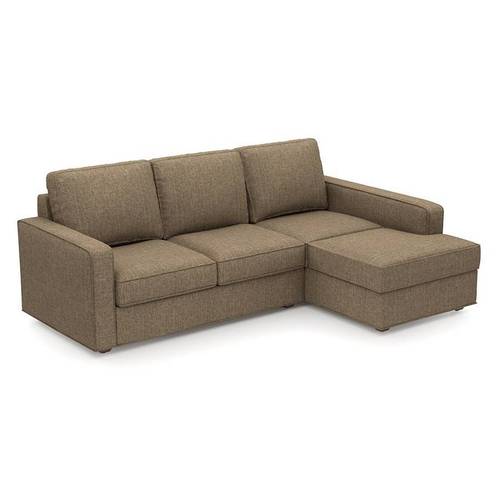 Corner Sofa Swedish Wood and Polyester - Brown - كنبة زاوية خشب سويدي وبوليستر - بني