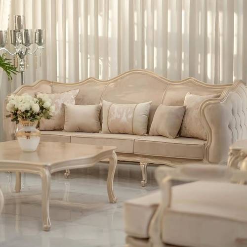 Luxury Classic Beige Sofa Set - طقم كنب كلاسيكي فاخر بيج