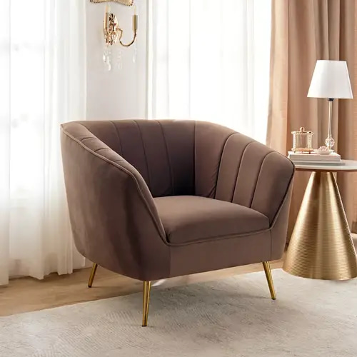 Bern Velvet Chair - Dark Brown