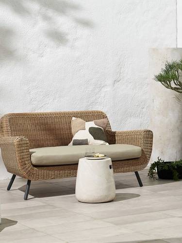 Juna Garden 2-Seater Beige Polyrattan Sofa - جونا جاردن كنبة مقعدين من البولي راتان بيج