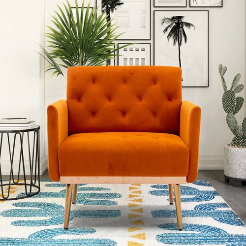 Comfortable chair with armrests - orange