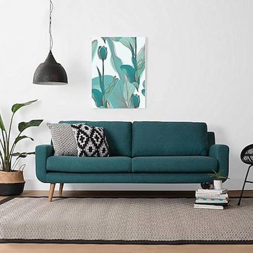 كنبة مقعدين خشب سويدي- أخضر - Swedish Wood Two-Seat Sofa - Green