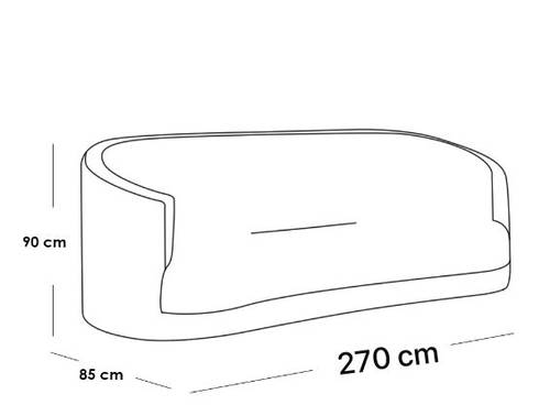 كنبة ثلاث مقاعد سويدي ومخمل - بيج - Swedish Velvet Three-Seater Sofa - Beige
