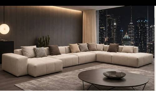 Modern beige corner sofa