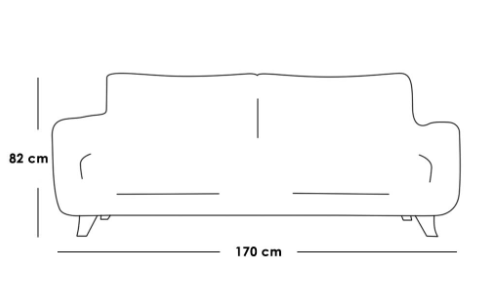 Linen and Swedish Wood Two-Seat Sofa - Grey - كنبة مقعدين كتان وخشب سويدي - رمادي
