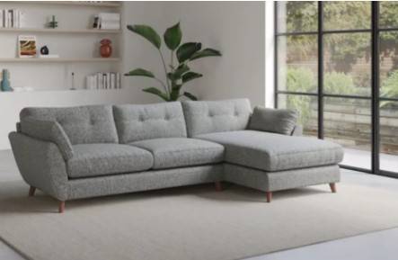 كنبة شانيل رمادي بخشب سويدي - Swedish Wood Gray Chanel Sofa