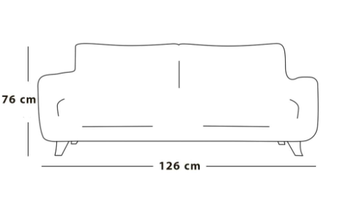 كنبة مقعدين خشب سويدي وبوليستر - بني - Two-Seat Sofa Made of Swedish Wood and Polyester - Brown