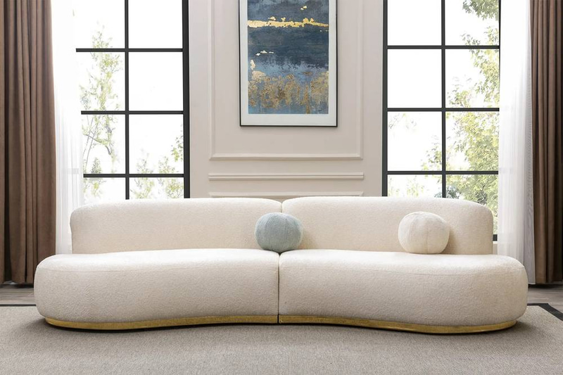 Modern Off White Corner Sectional Sofa Set - طقم كنب ركني زاوية عصري اوف وايت
