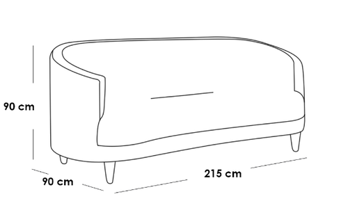 كنبة ثلاث مقاعد سويدي وبوكليه - أبيض, Three-Seater Swedish and Boucle Sofa - White