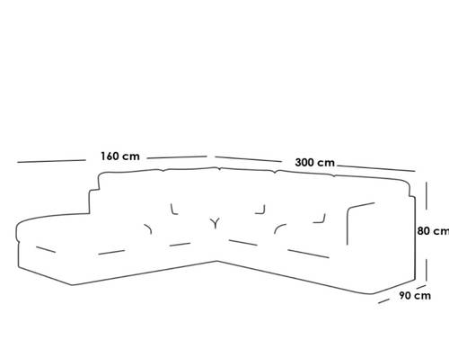 كنب زاوية خشب و قماش بيج - Beige Fabric Wooden Corner Sofa
