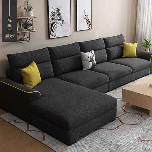 كنبة زاوية خشب سويدي وبوليستر - رمادي, Swedish wood and polyester corner sofa - gray
