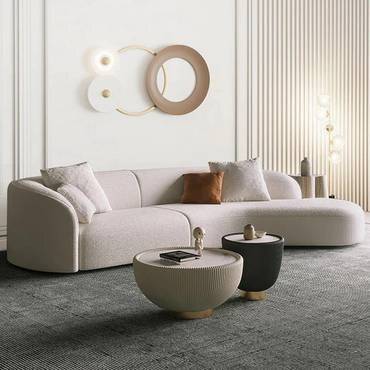 كنبة زاوية خشب زان أحمر قماش - بيج بيزناس للاثاث - Beech Wood Red Fabric Beige Biznas Furniture Sectional Sofa
